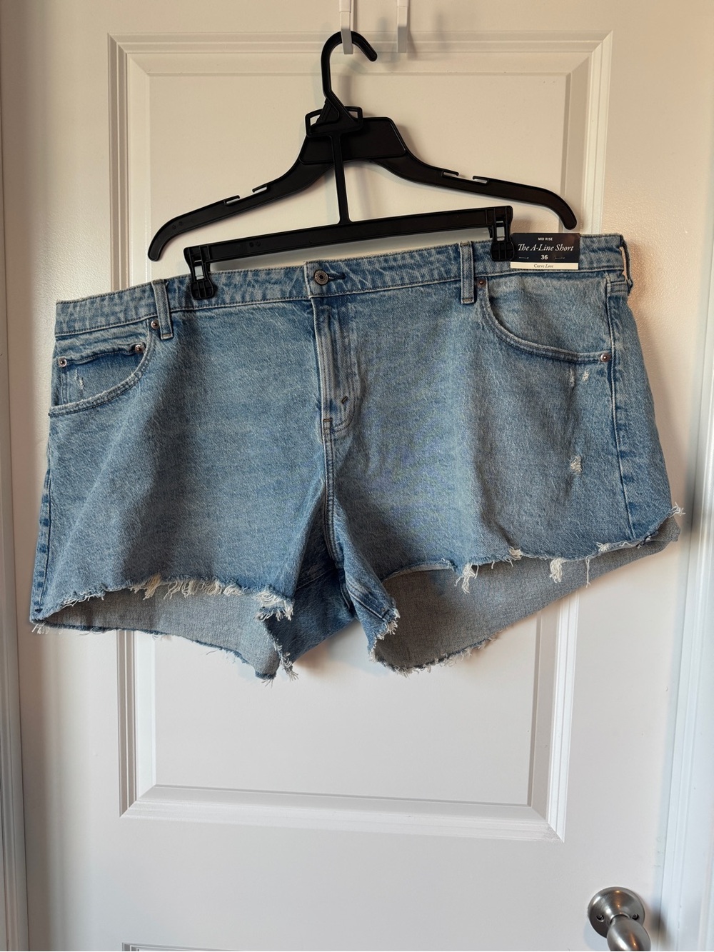 Abercrombie & Fitch Light Blue Distressed Denim Cutoff Shorts